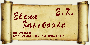 Elena Kašiković vizit kartica